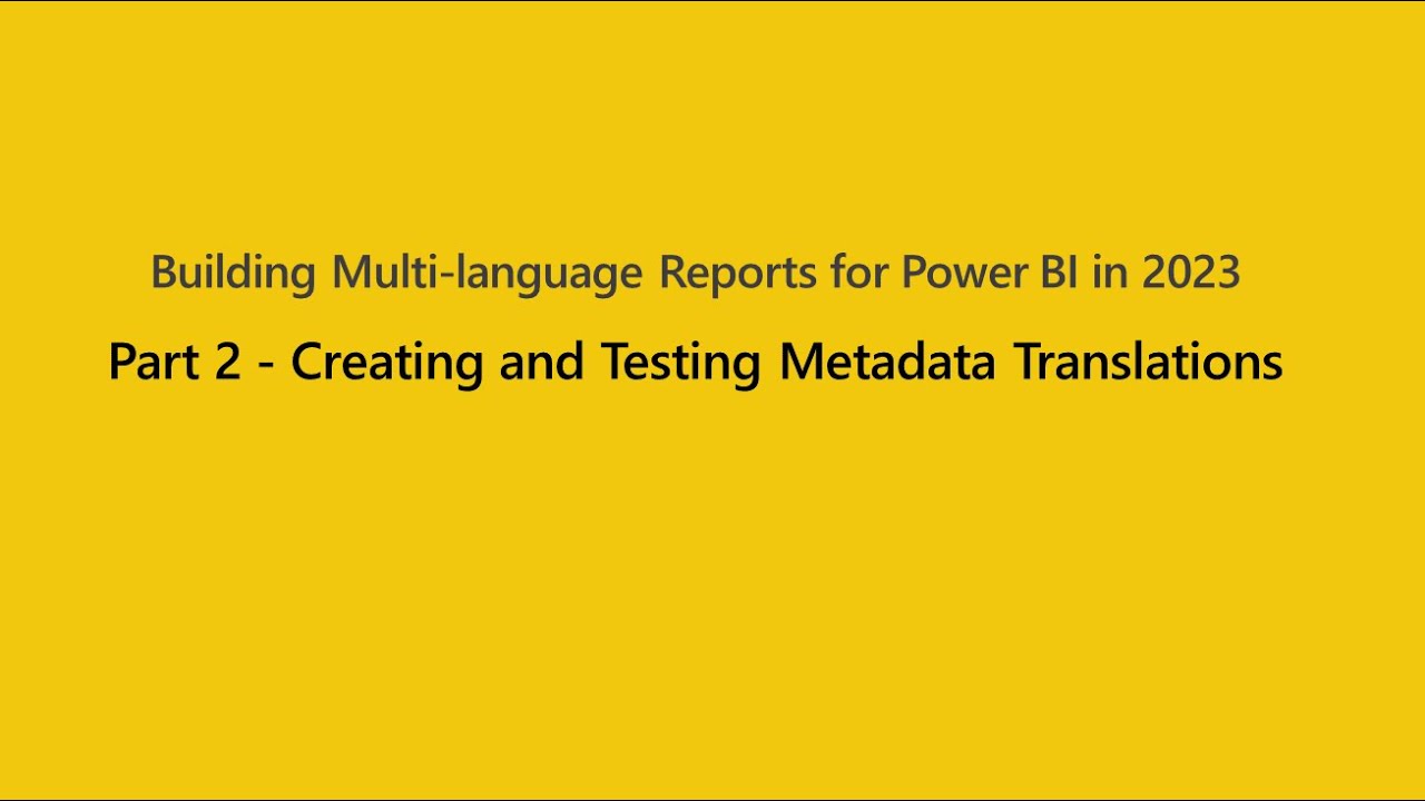Creating and Testing Metadata Translations