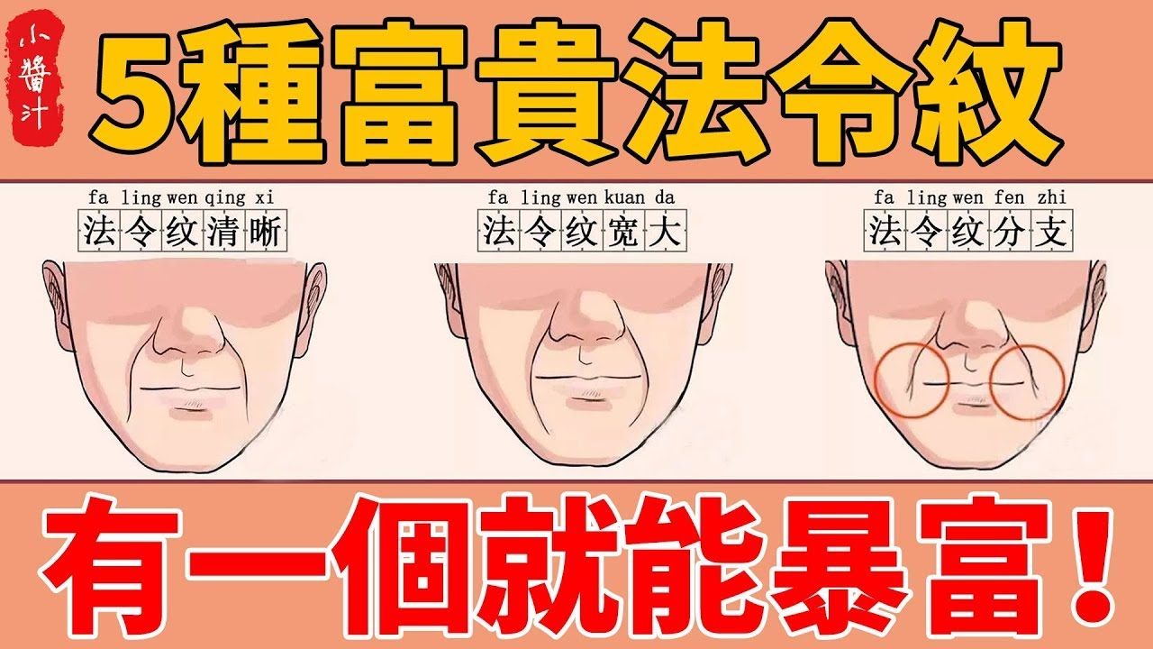 面相大師告訴我：這5種富貴法令紋，有一個就能暴富，三代吃喝不用愁，快看看你有沒有！#生活小醬汁#風水#相學