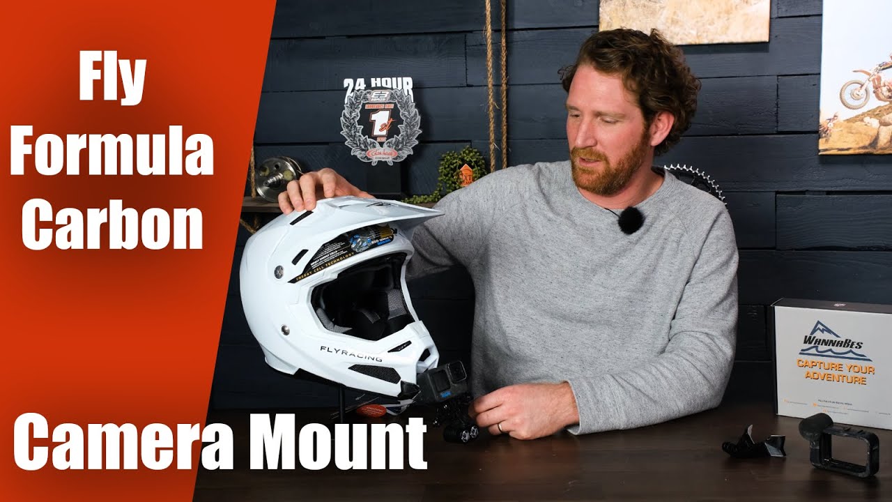 Fly Formula Carbon Helmet Chin Mount For GoPro , DJI, Insta360 Action Cameras | Helmet light mount