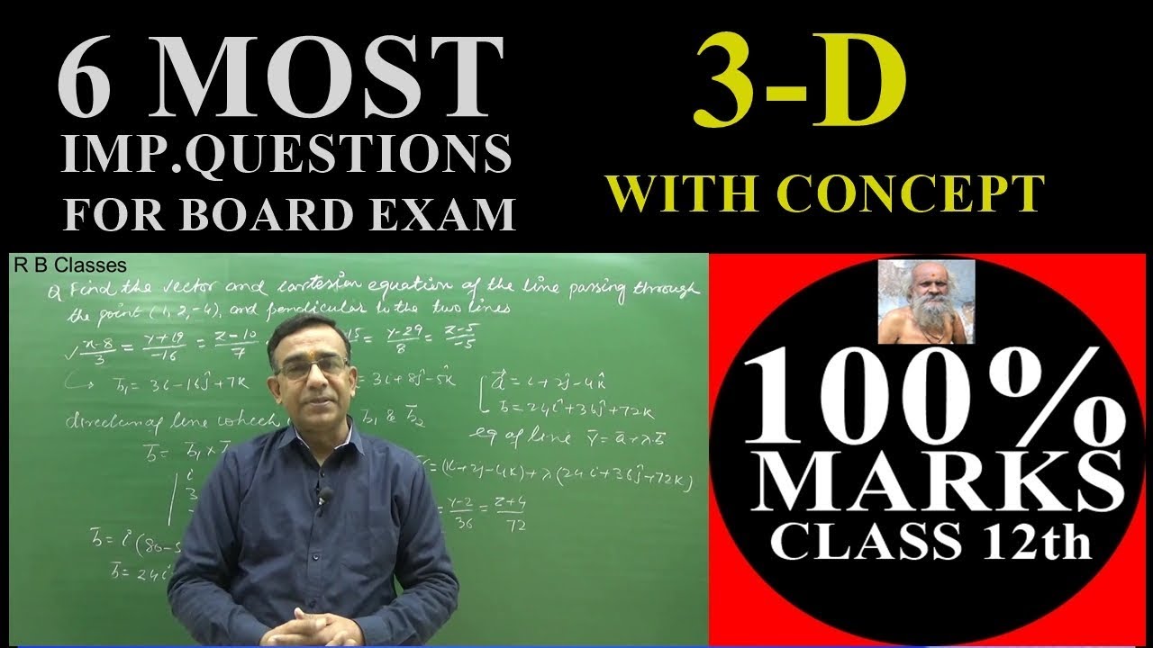 Class 12 Maths 3D Geometry  Most important Questions for CBSE Board Exam