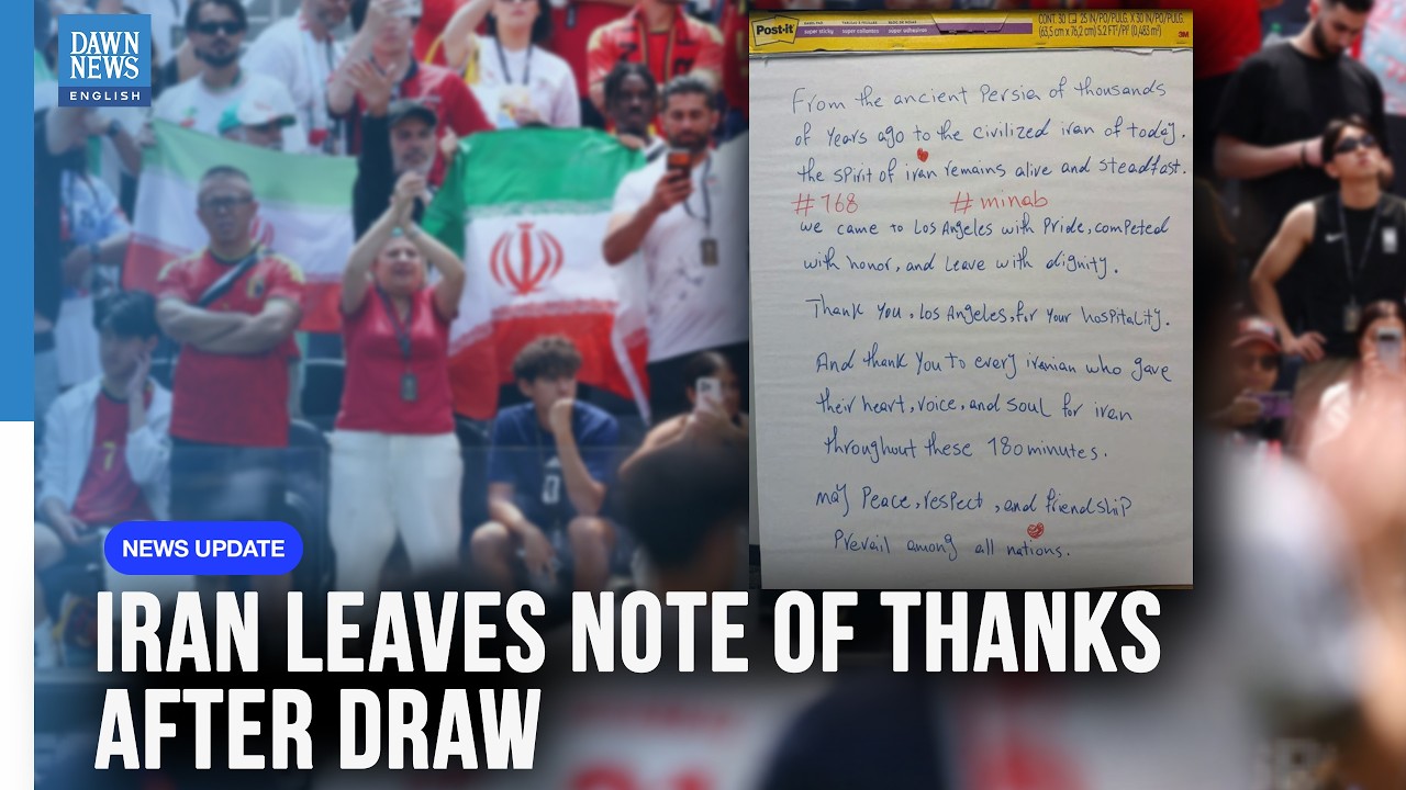 Iran Leave Note of Thanks in LA Locker Room After Draw with Belgium | Dawn News English