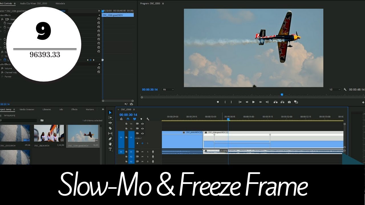 Slow Motion and Freeze Frame in Adobe Premiere Pro