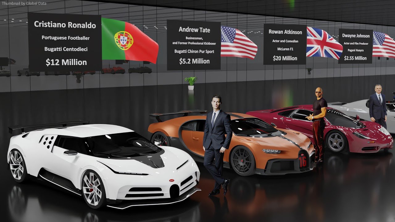 Celebrity Expensive CAR Comparison 3D | $16,000 to $50,000,000