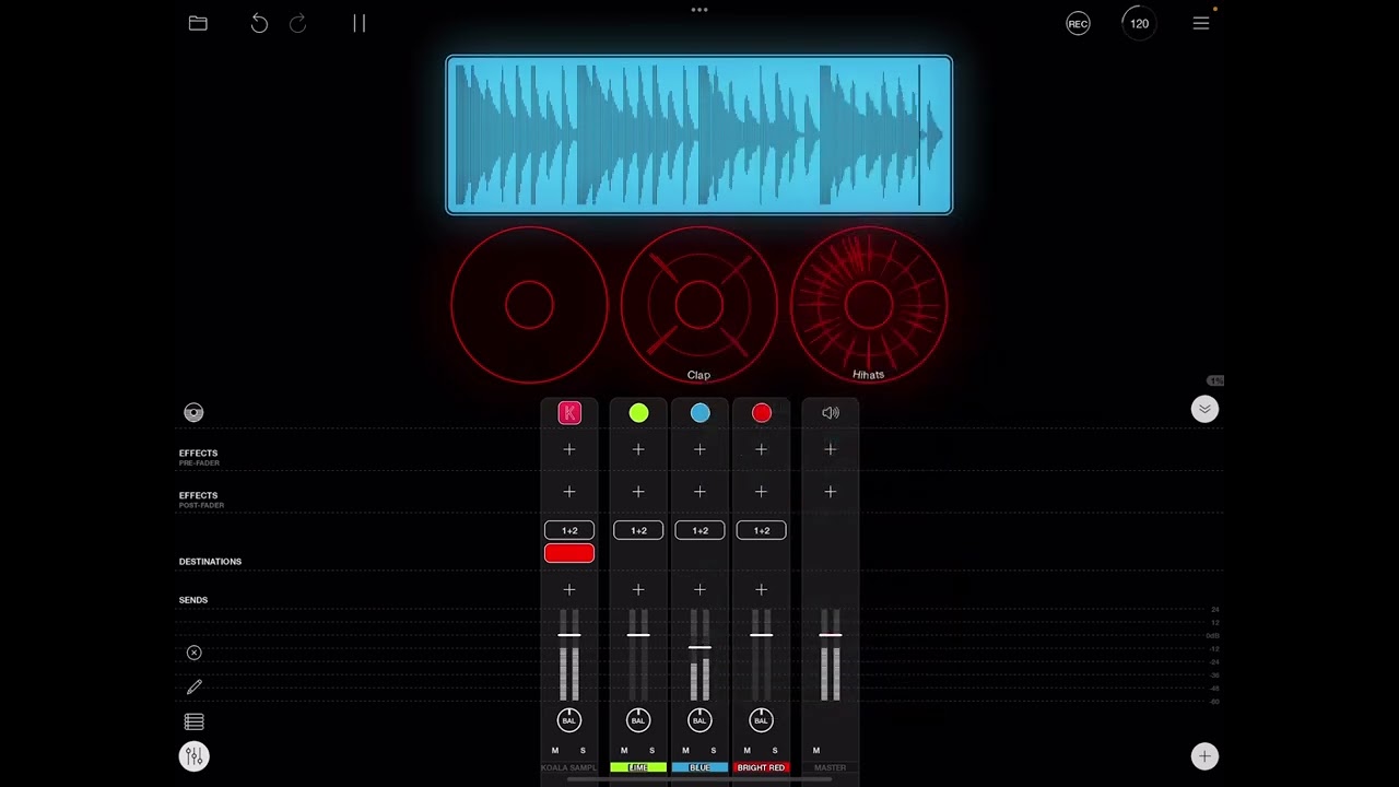 Koala Sampler used as drum machine Loopy Pro