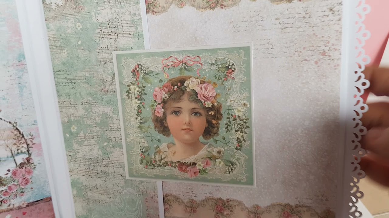 Pink Christmas - Lacey Shabby Chic Mini Album - Stamperia Papers - SOLD