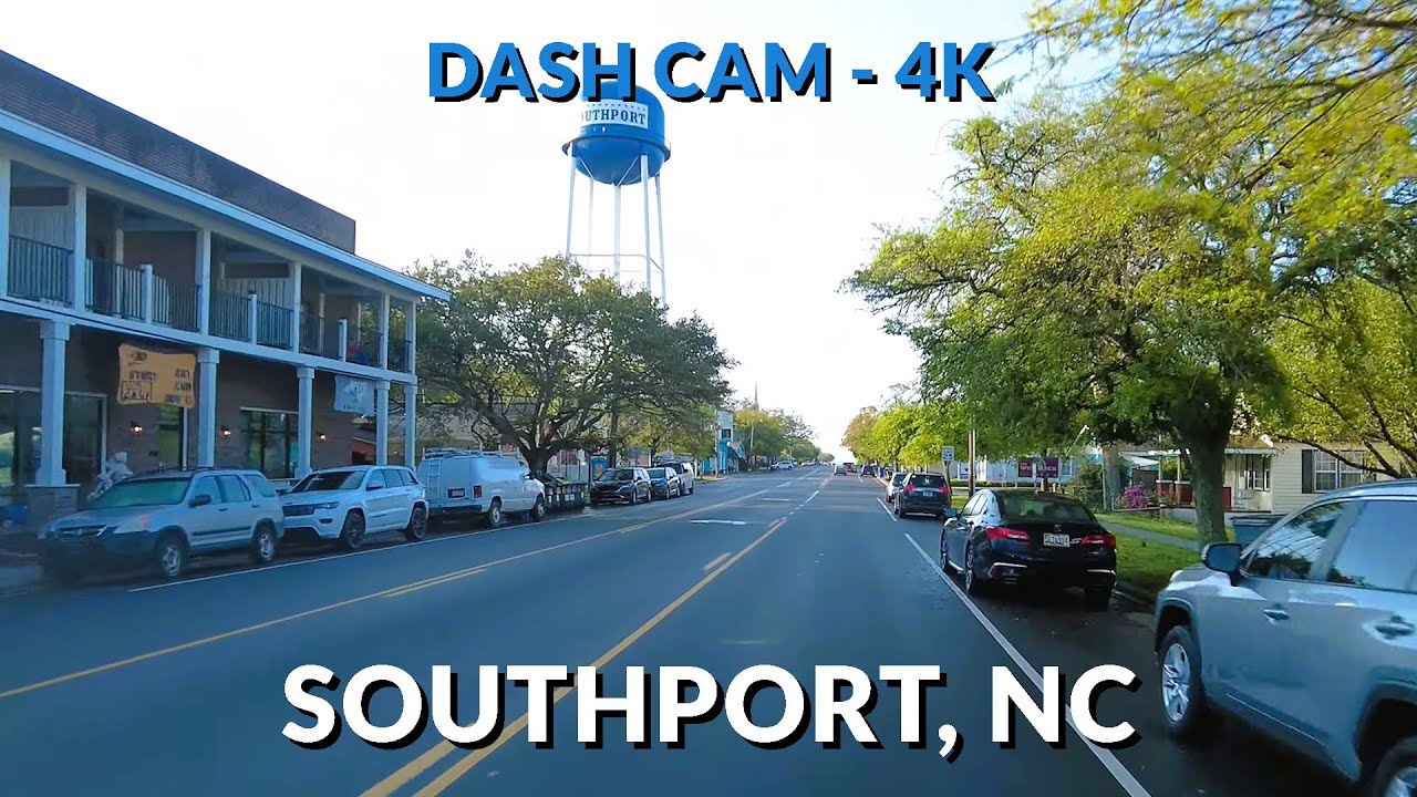 🚗 Cruise Through Coastal Charms: Exploring Southport, North Carolina in 4K! 🌴