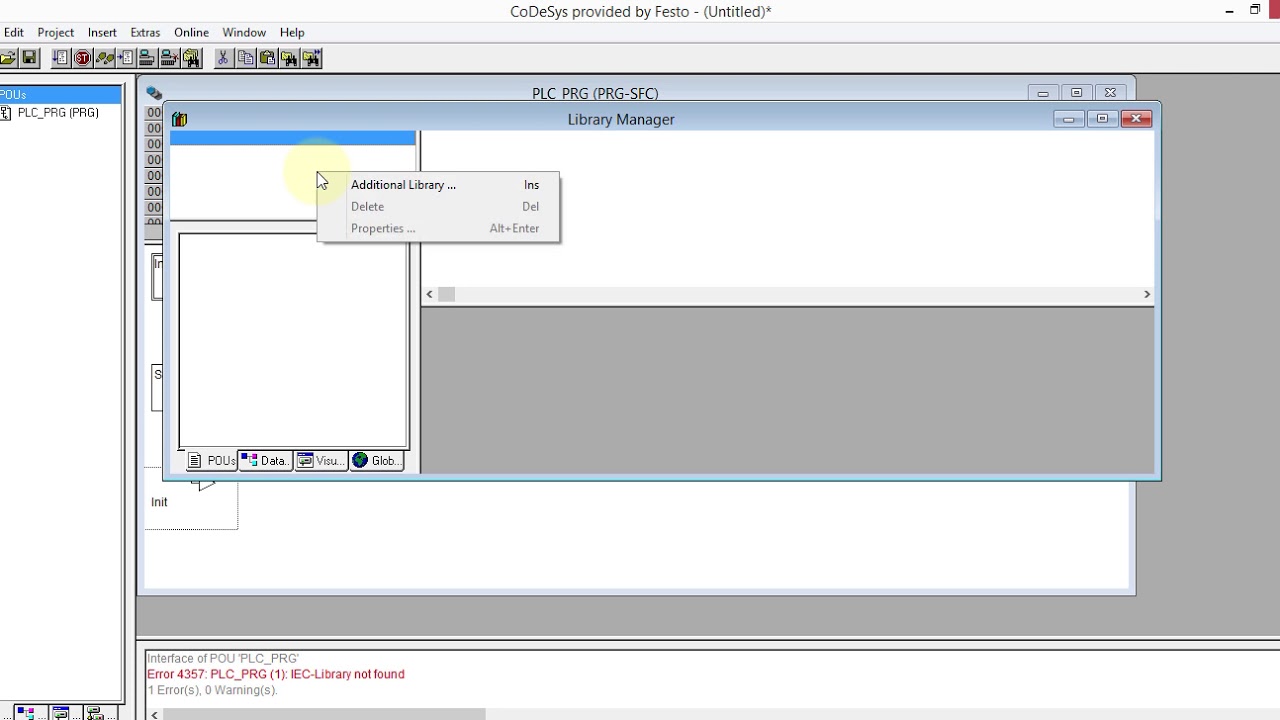 codesys v2.3 Agregar librerias SFC y TIMERS
