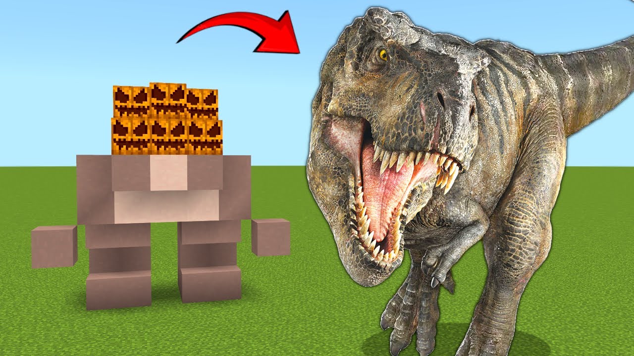 How To Spawn TREX Jurassic World Mod Addon in MINECRAFT