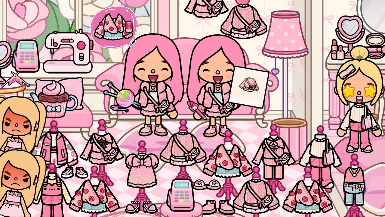 Step-Sisters Are Jealous Because My Twin And I Became Fashion Designers For Barbie! | Toca Julia