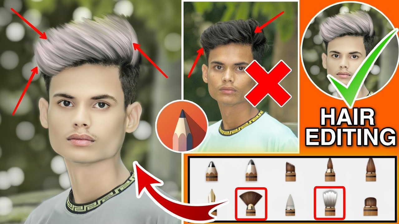 Hair Style Editing 2022 || Autodesk Sketchbook Hair Editing Kaise Kare || Hairstyle + Colour Editing
