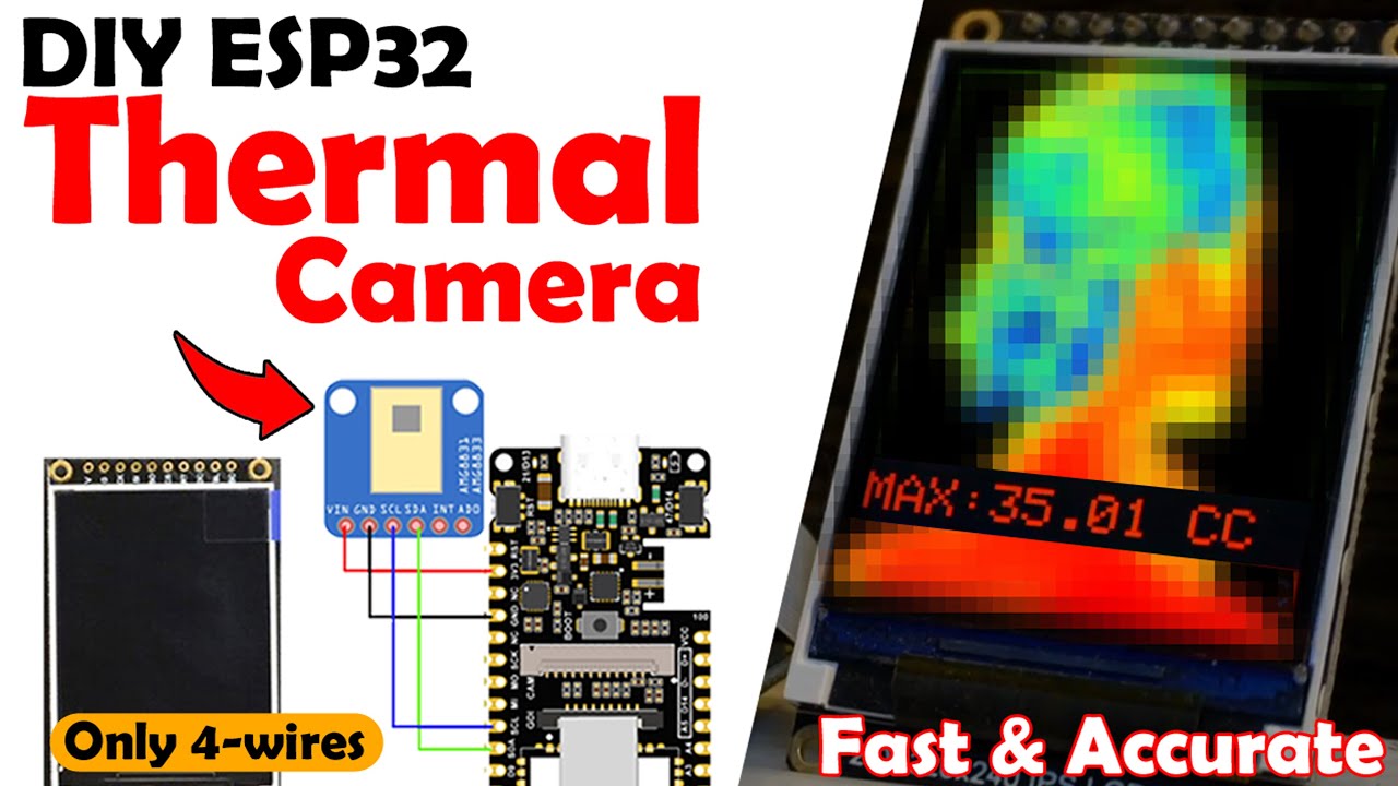 Тепловизионная камера AMG8833 с ESP32 и TFT-дисплеем, тепловизионная камера