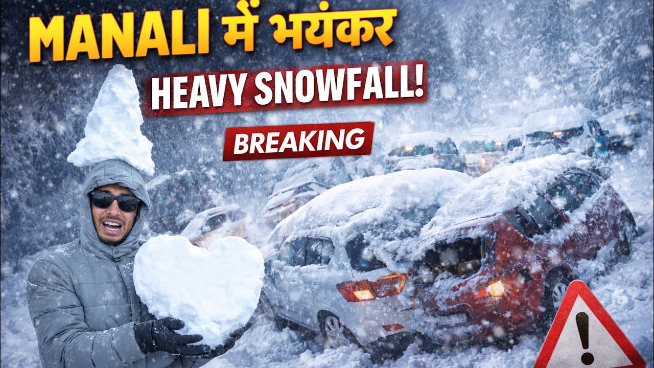 Manali Heavy Snowfall Today ❄️ | Mall Road, Hidimba Devi, Solang Valley | Live Snow Update 2026