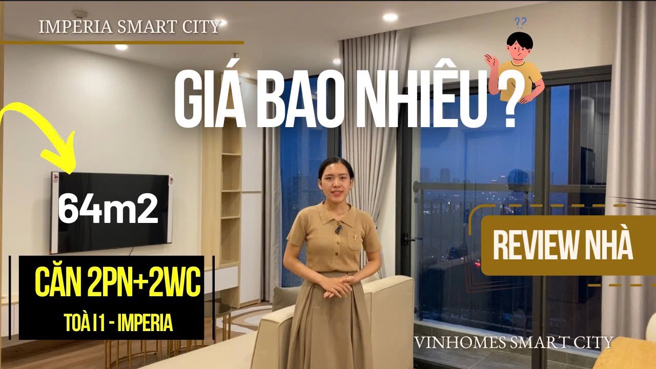 BẤT NGỜ gi&aacute; b&aacute;n căn hộ 2PN2WC 64m2 To&agrave; I1|Imperia Smart City| Vinhome Smart City| Th&ugrave;y Linh Chung Cư