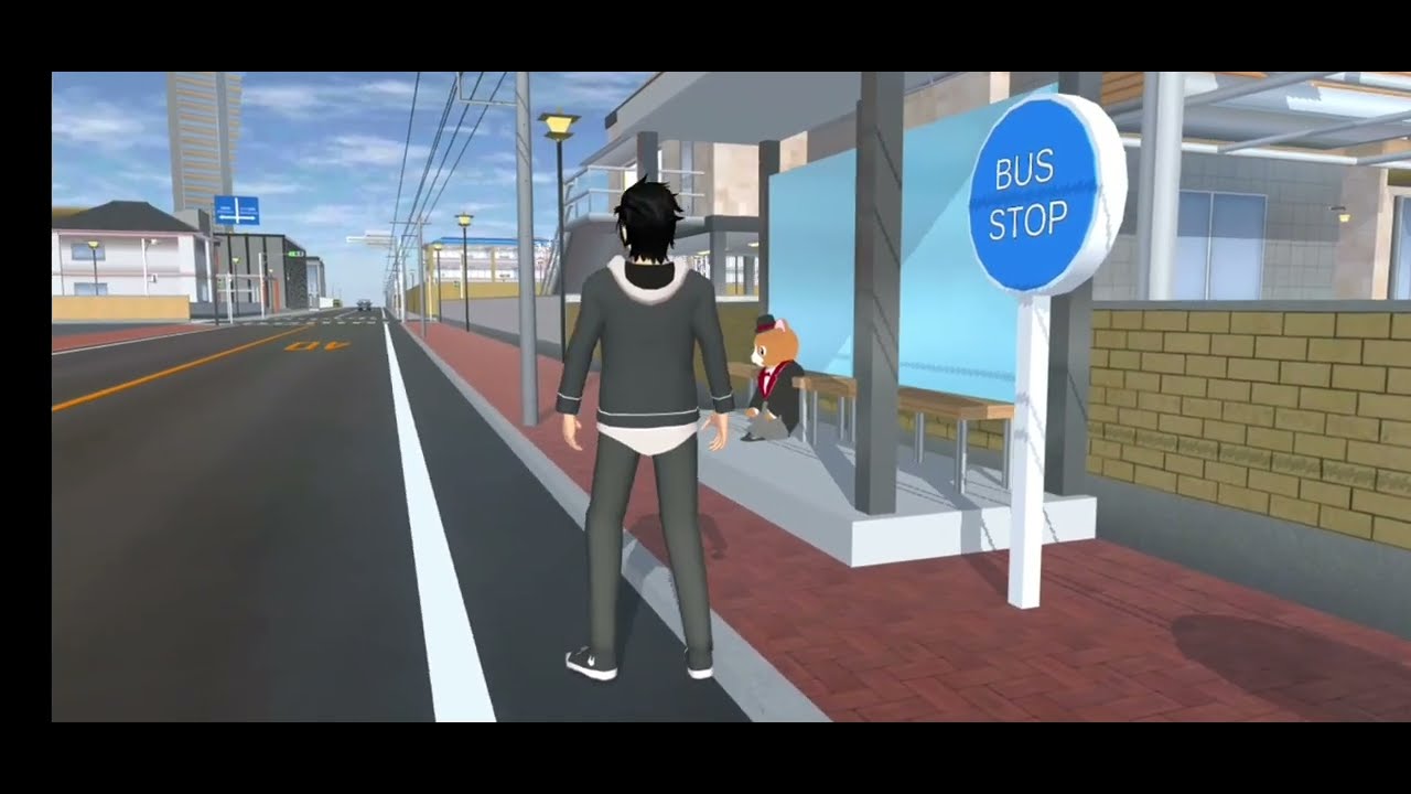 City Bus Stop Sakura School Simulator id props 