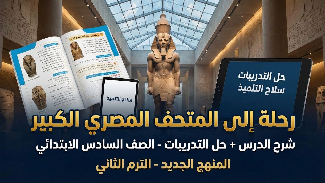 شرح لدرس رحلة إلى المتحف المصري الكبير 🏛️ وحل تدريبات كتاب سلاح التلميذ | الصف السادس الابتدائي