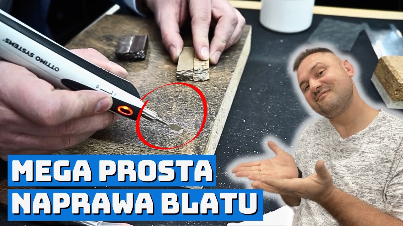 Jak naprawić blat? Jak usunąć uszkodzenie odprysk dziurę w blacie? Obity blat