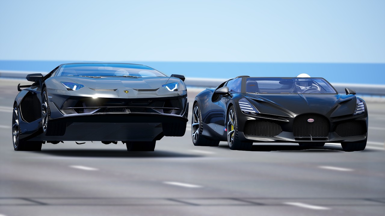 1,000KMH!!! Lamborghini Aventador SVJ vs Bugatti Mistral | DRAG & TRACK RACE