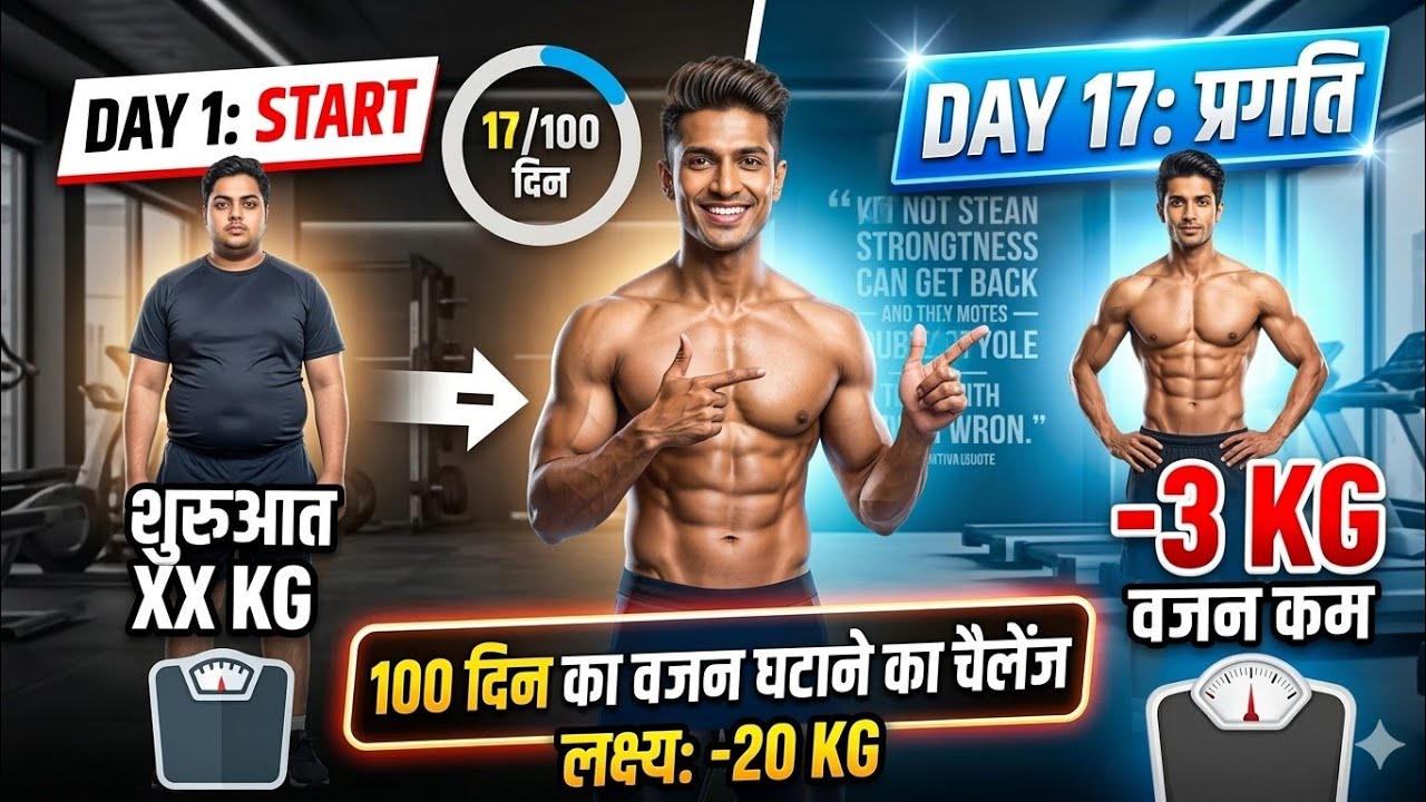 15 दिन में 3 KG गायब! 🔥 मेरा 100 Days Weight Loss Challenge (Day 17 update)