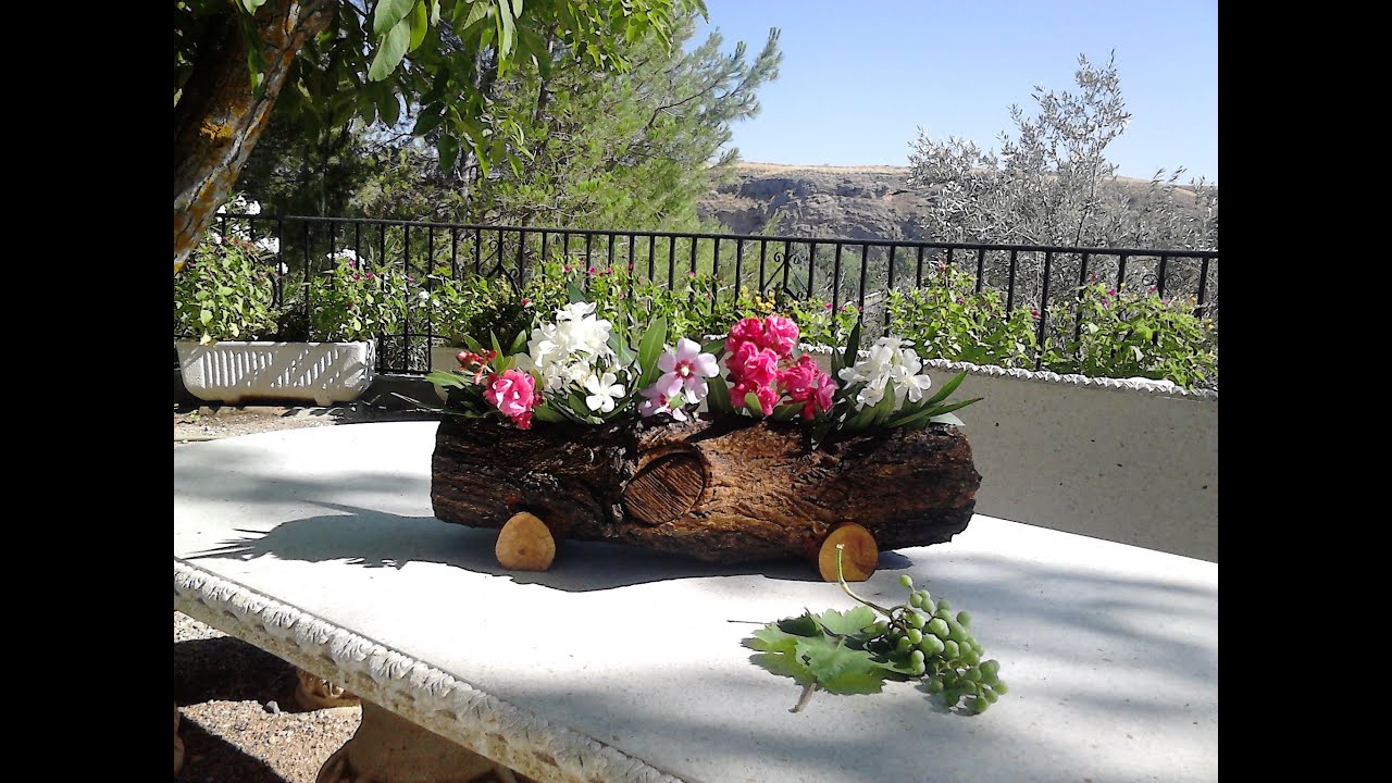Jardinera hecha con Tronco de Árbol