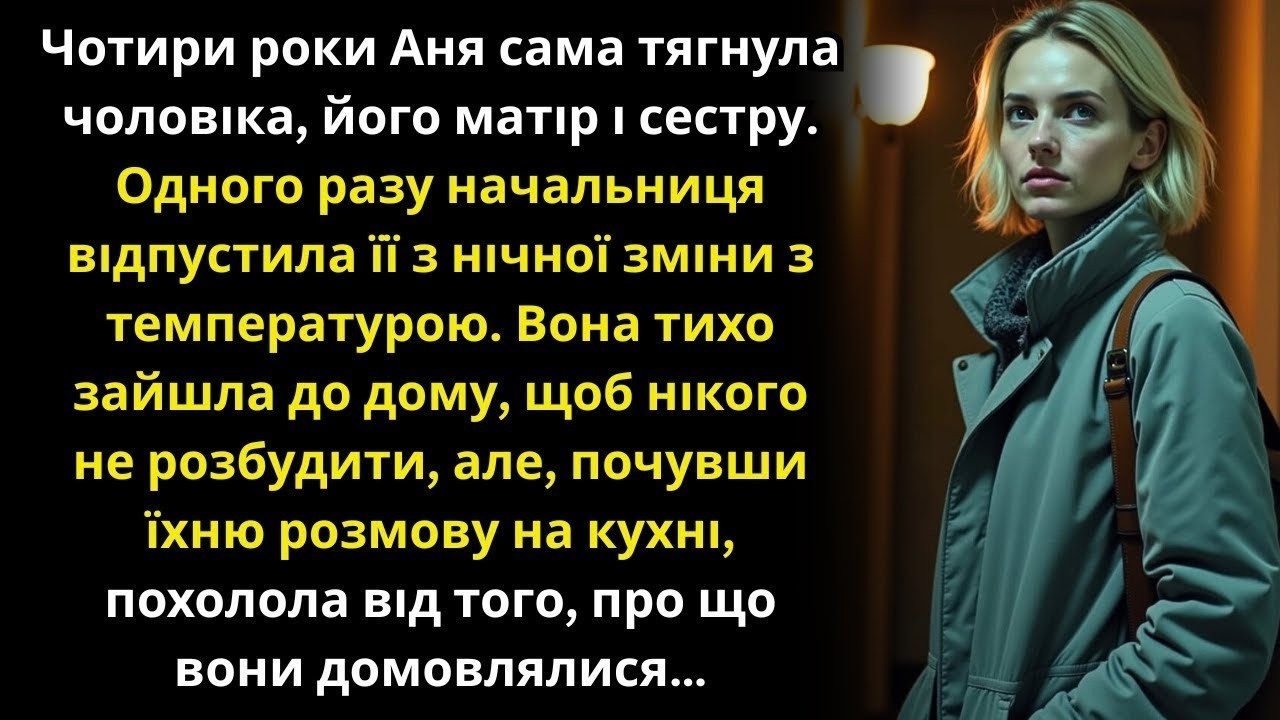 Чотири роки вона тягнула чоловіка та його родину. Одного разу, прийшовши раніше, почула їх розмову..