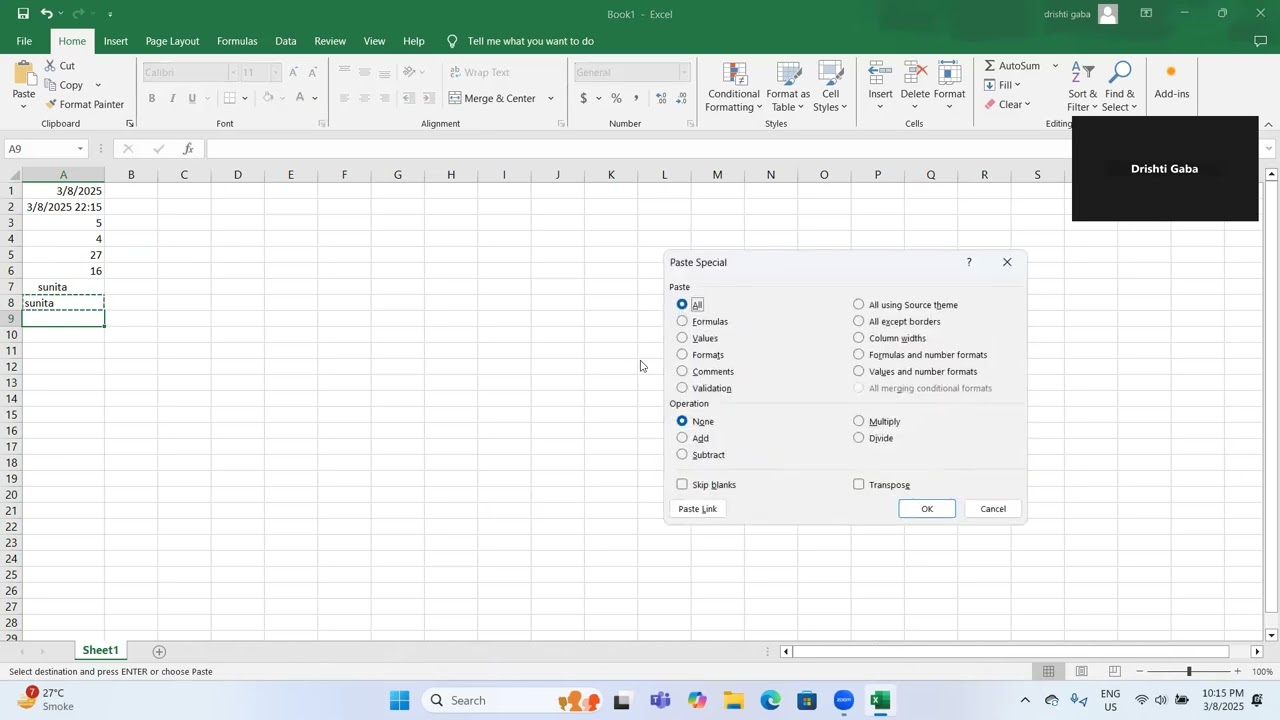 interesting and useful formulas of Microsoft Excel with NVDA