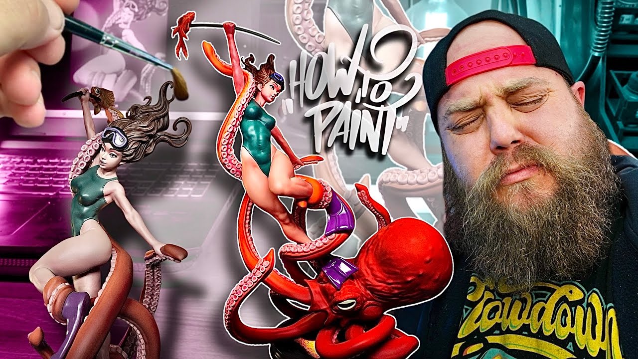 Painting Bathing Suits and Tentacles - an Original Character 
