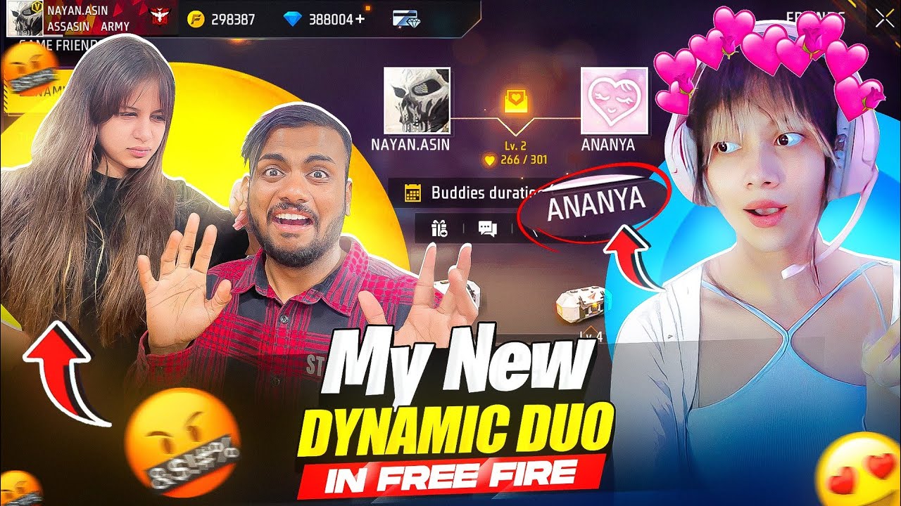 My New Dynamic Duo 🥰 Challenge Gone Wrong Cute Girl Reaction - Garena Free Fire India