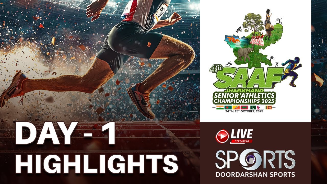 Highlights Day 1 - 4th South Asian Senior Athletics Championship 2025 Ranchi, Jharkhand | DD Sports