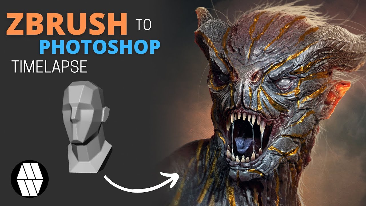 ZBrush to Photoshop Timelapse - 'Demon' Concept