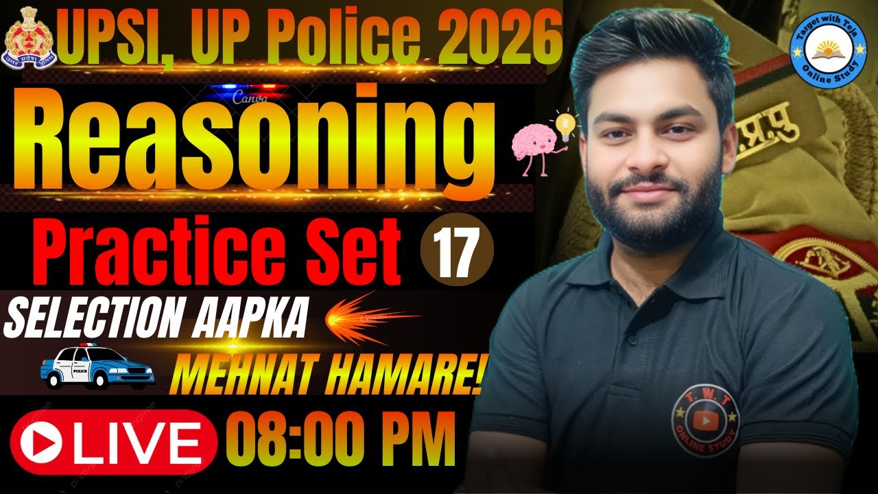 UPSi UP Police 2026 | Reasoning Practice Set 17 | by Ashiv sir #upsi2026