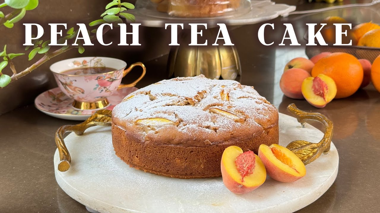 No maida, No refined sugar, Whole Wheat Peach Tea Cake 🍑 🍰 | Healthy Cake Recipe