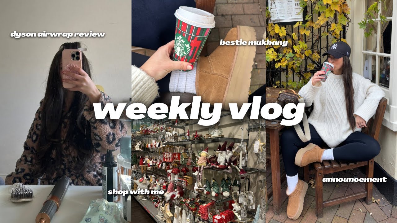 WEEKLY VLOG: testing the dyson airwrap + boohoo haul + shop @ tkmaxx + bestie mukbang + announcement