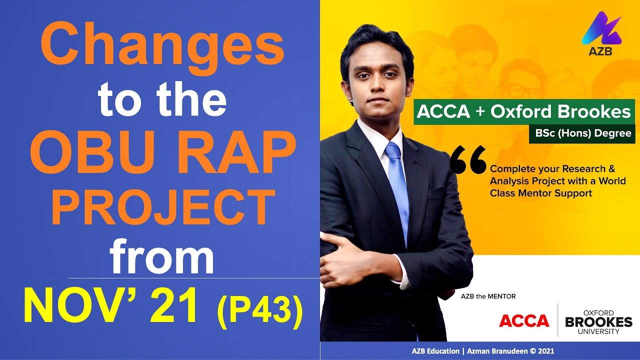 Big Changes to OBU RAP Submission? ACCA BSc from OBU | BSc (Hons) in Applied Accounting through ACCA