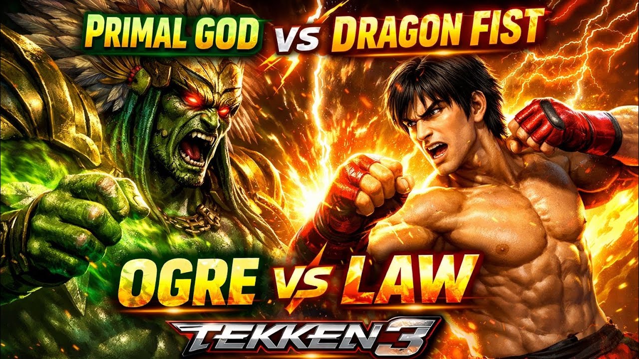 Primal God vs Dragon Fist ⚡ Ogre vs Law | Tekken 3 Mythic Clash 