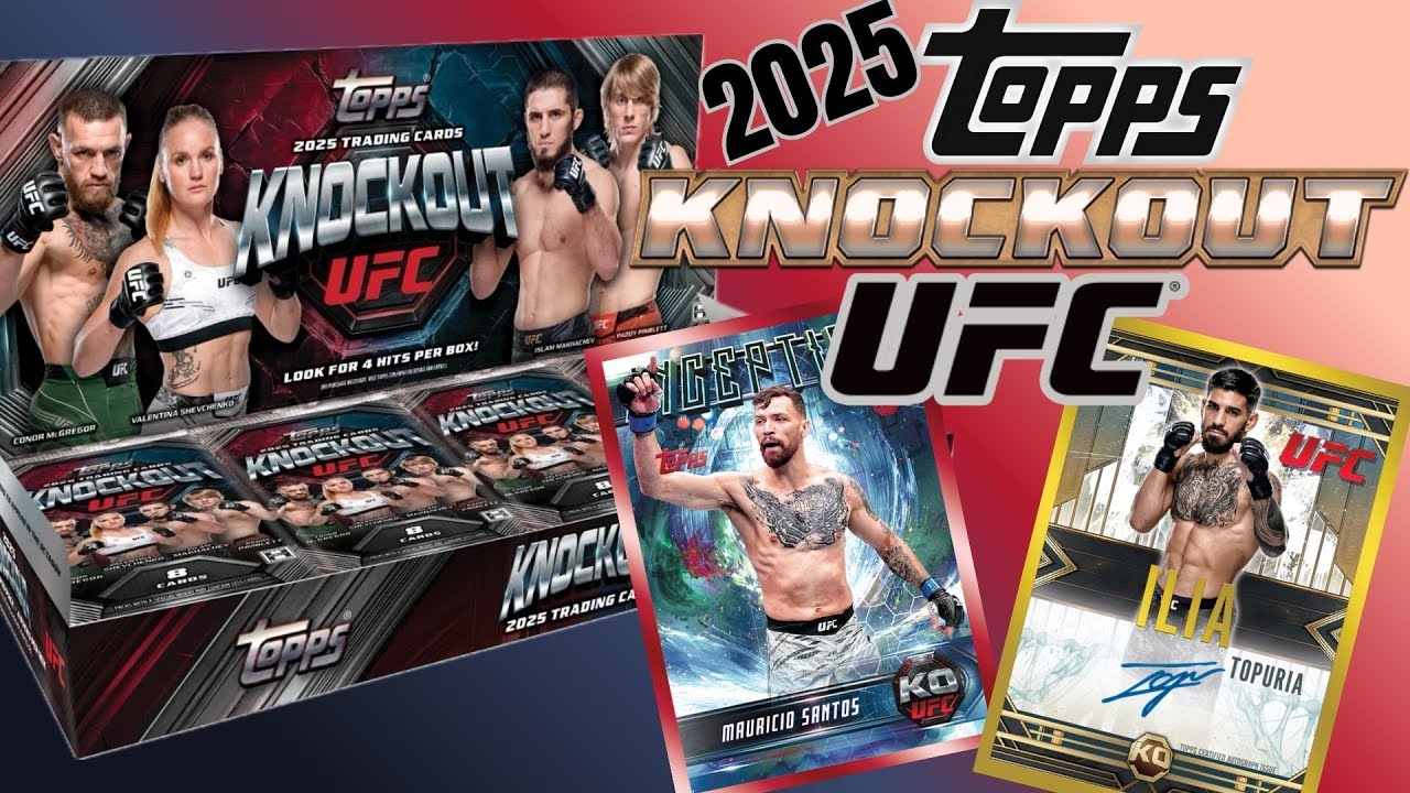 ДЕНЬ ПРЕМЬЕРЫ Topps Knockout UFC 2025! 325 долларов. 4 набора, 32 карточки, автографы, реликвии.
