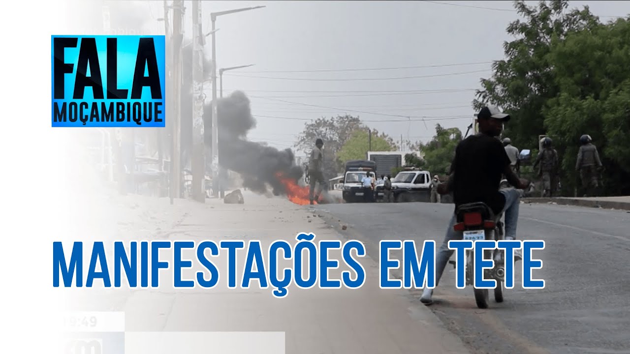 Tete: Matundo vive conflito entre manifestantes e policias em dia de manifestações ‪@Portal FM | Fala Moçambique