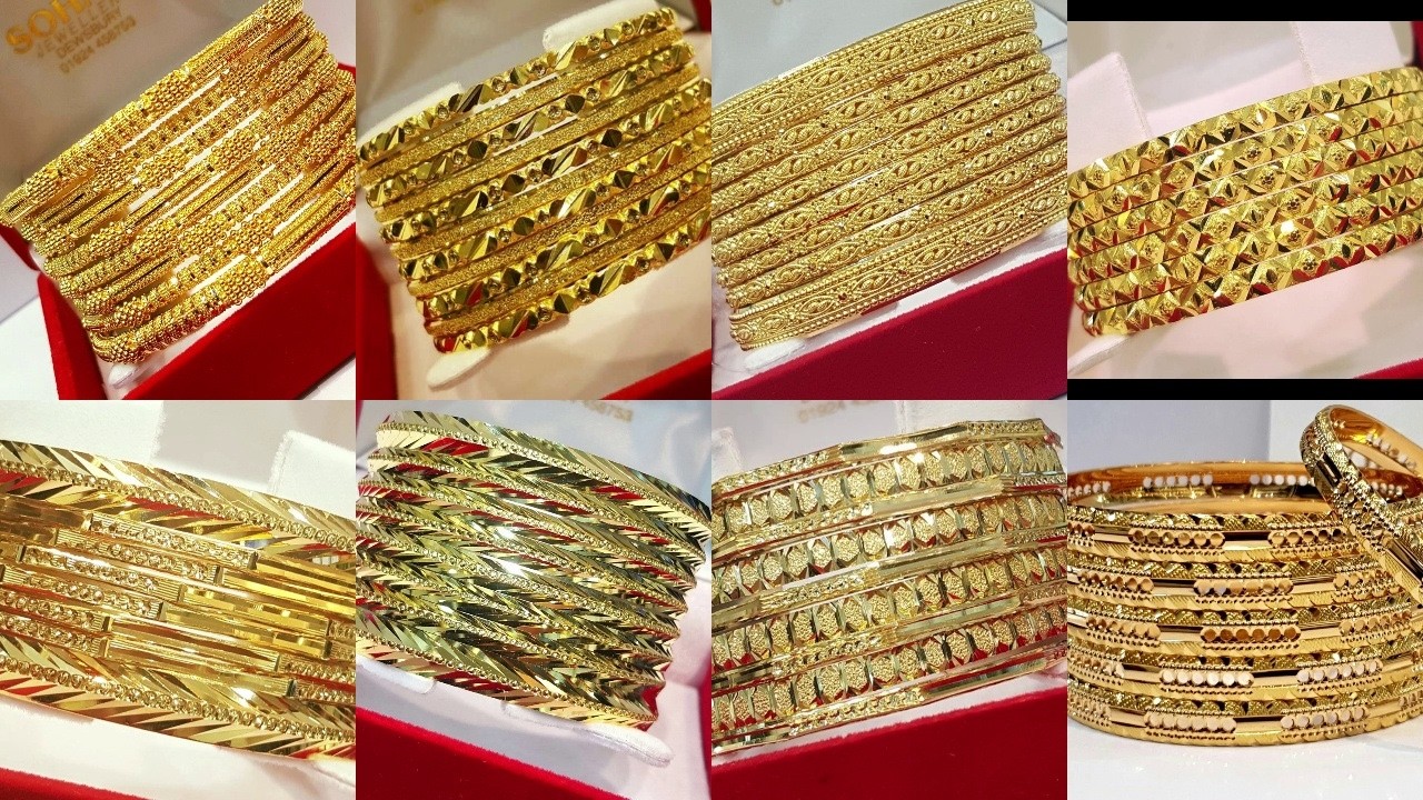Latest gold bangle sets designs