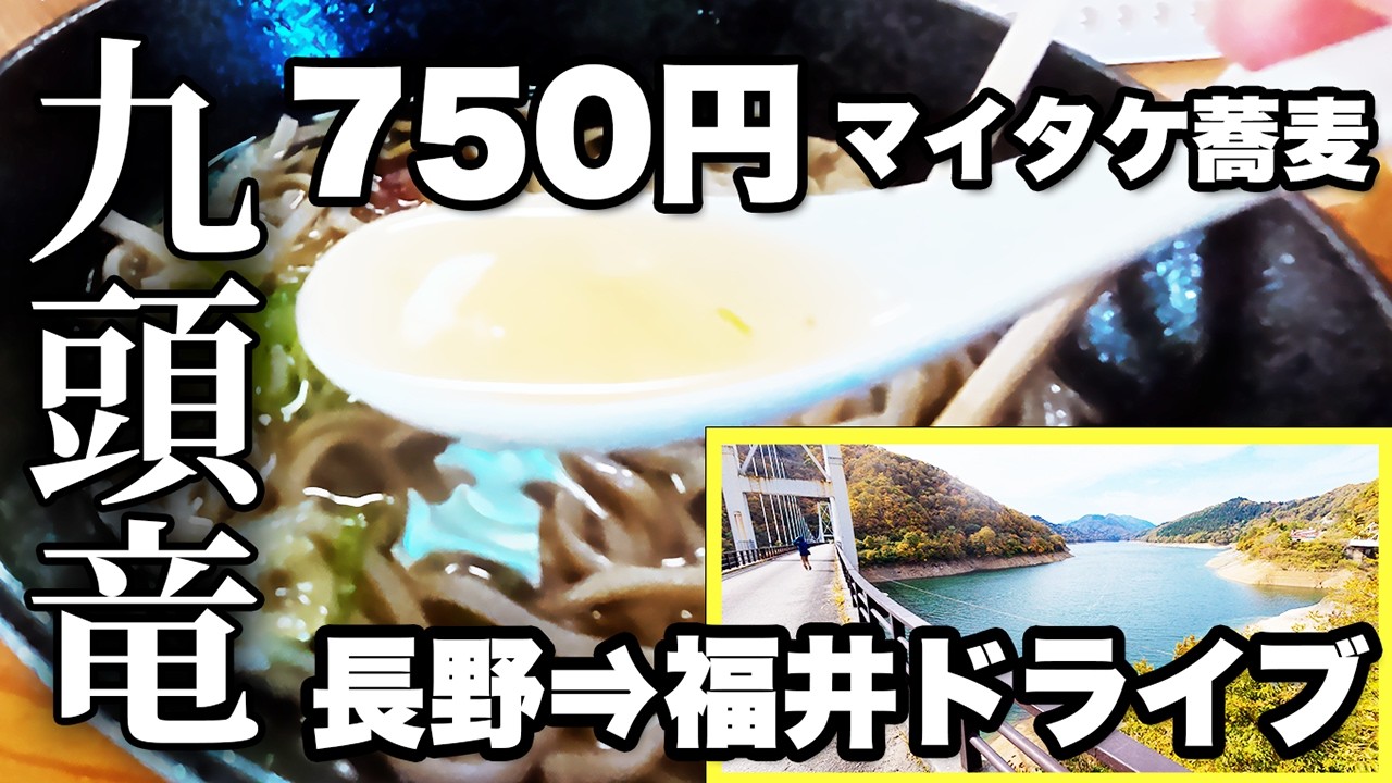 【絶景】九頭竜湖ドライブ！紅葉見頃は嘘？道の駅で750円マイタケ蕎麦が衝撃【旅行VLOG、レビュー】日本最高地点の高速道路・長野〜岐阜〜福井ロングドライブ・瀬戸大橋プロトタイプ橋（箱ケ瀬橋）を渡る