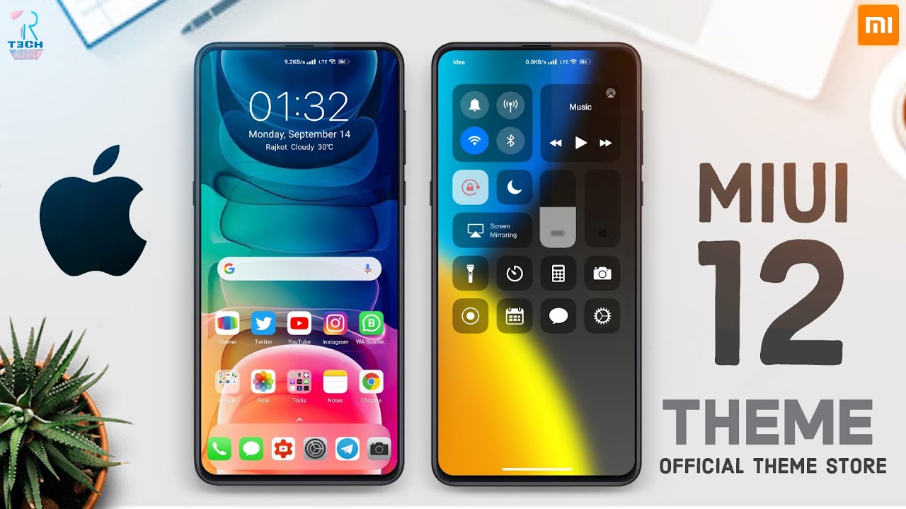 MIUI 12 THEME | BEST THEME FOR IOS 14 MIUI 12 ALL XIAOMI DEVICES | NEW MIUI 12 CONTROL CENTER