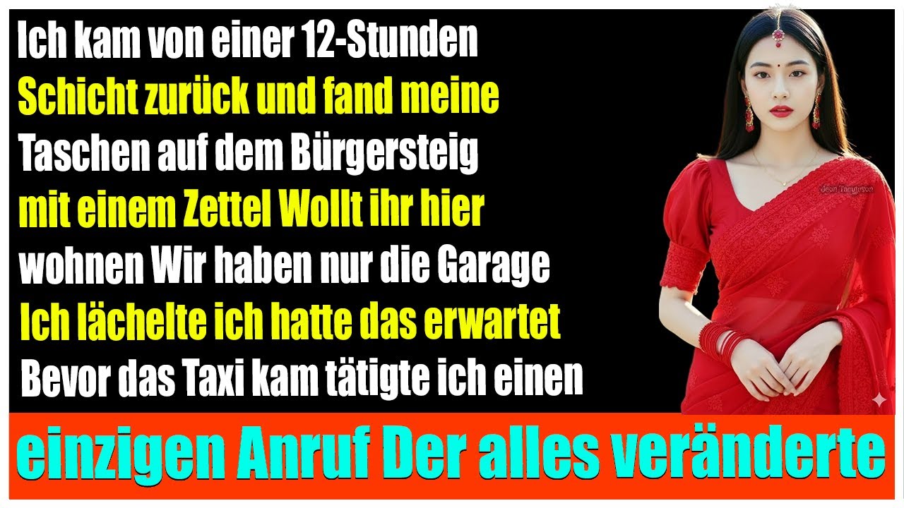 gggNach 12 Stunden Arbeit kam ich zurück  meine Taschen standen draußen mit einem Zettel
