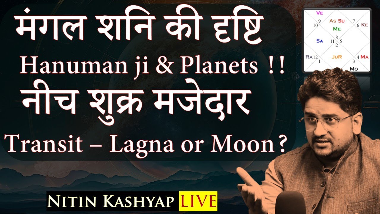 शनि मंगल की दृष्टि | नीच शुक्र के फल | Transit - Lagna or Moon | ज्योतिष चर्चा- Nitin Kashyap LIVE
