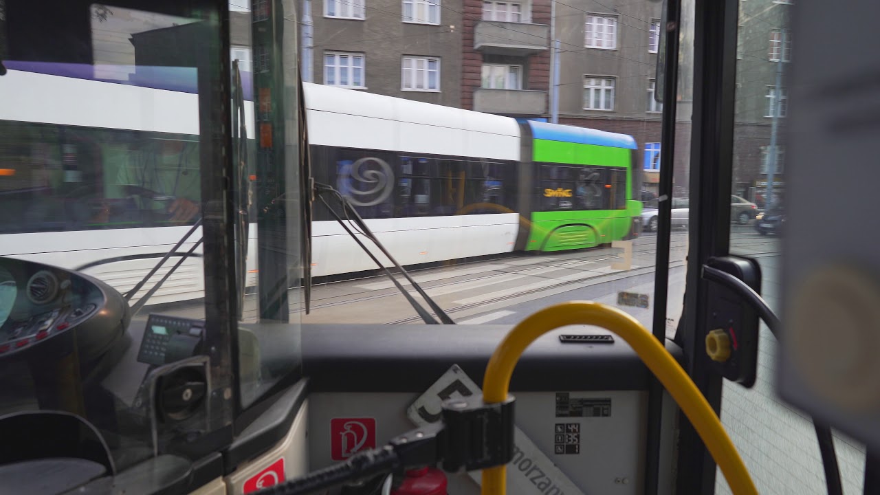 Poland, Szczecin, bus 53 ride from Plac Matki Teresy to Wincentego Pola
