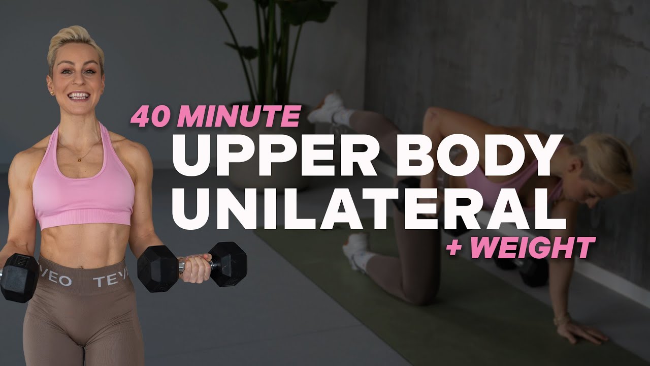 40 MIN UNILATERAL UPPER BODY STRENGTH | Push Pull | + Weights | and Core