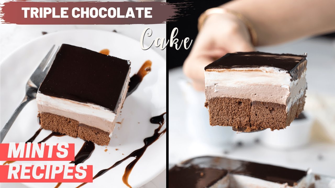 No-Bake Triple Chocolate Cake | Eggless Cake Recipe | Mints Recipes