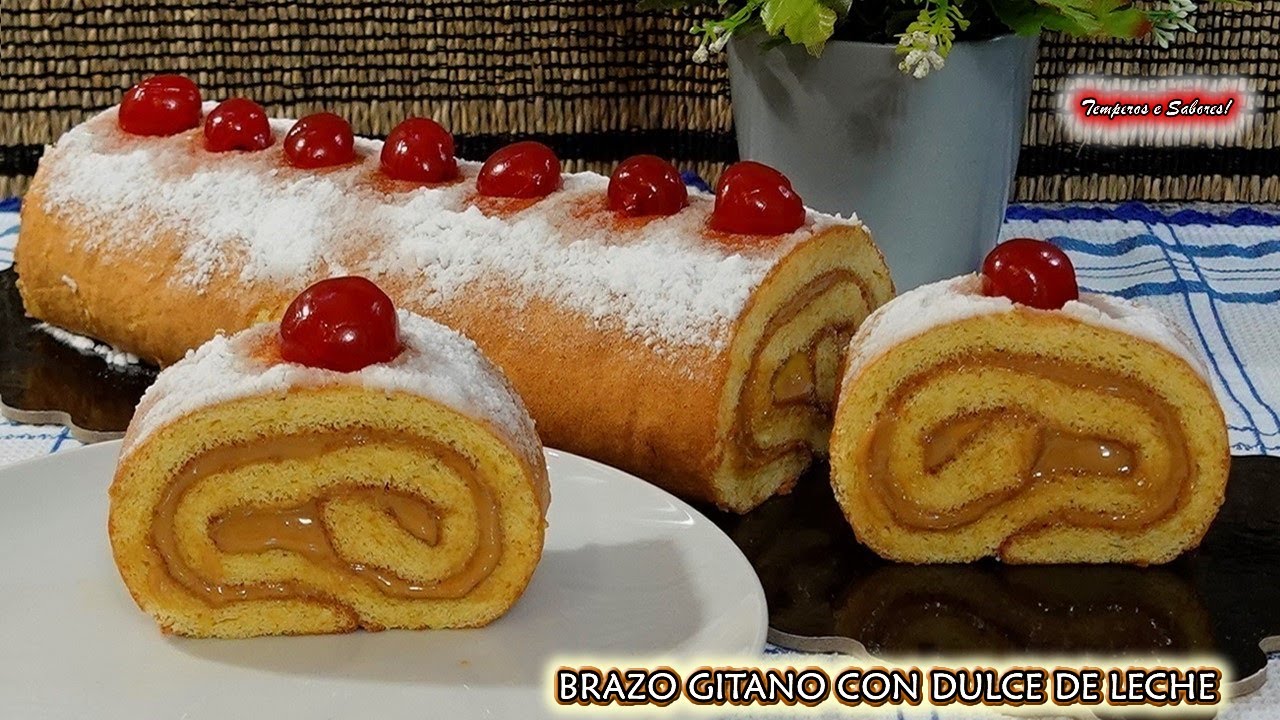 FÁCIL BRAZO GITANO PIONONO CON DULCE DE LECHE  DELIRIO TOTAL DE SABOR
