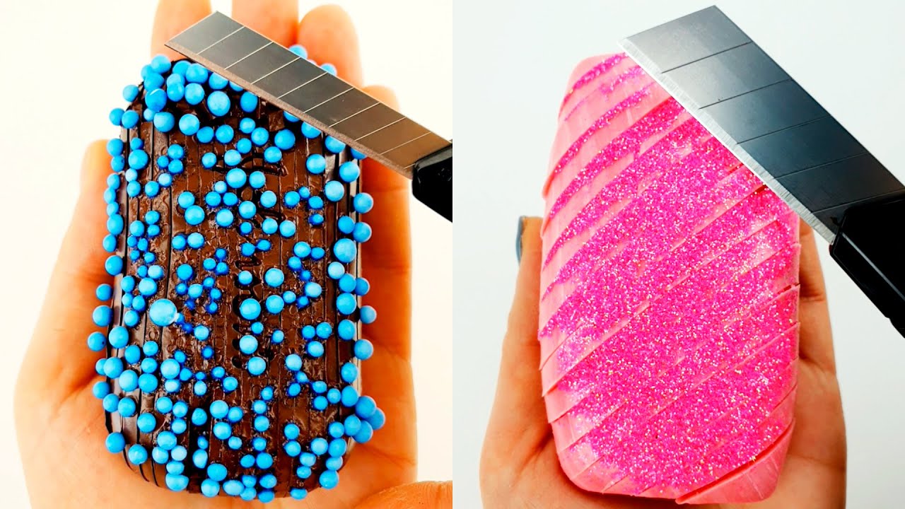 Soap Carving ASMR / Soap Pink Glitter and Soap Cubes / Relaxing Soap Sounds ASMR (no talking) / P100