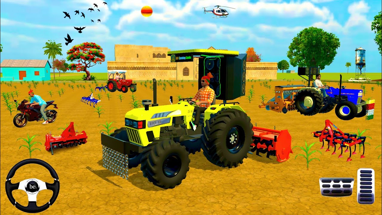 🚜SWARAJ🚜//MAHINDRA🚜/EICHER TRACTOR🏍️KTM BAIK FARMING🥭3D GAMING VIDEO #viralvideo #trending #farming 