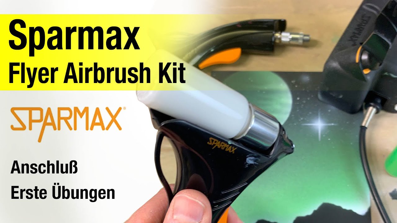 Airbrush für Einsteiger, Modellbau und 3D: Sparmax Flyer Airbrush Kit im Test/Review (German)