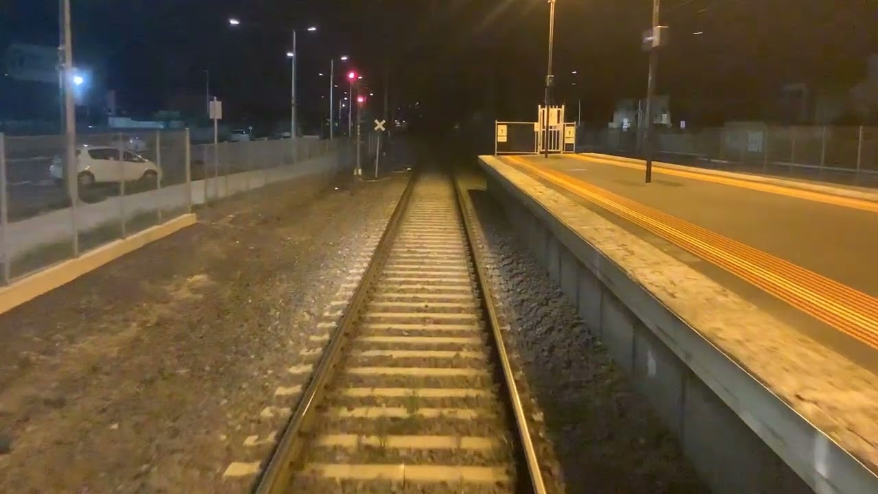 A drivers view fro￼m upfield to Flinders Street Station ￼