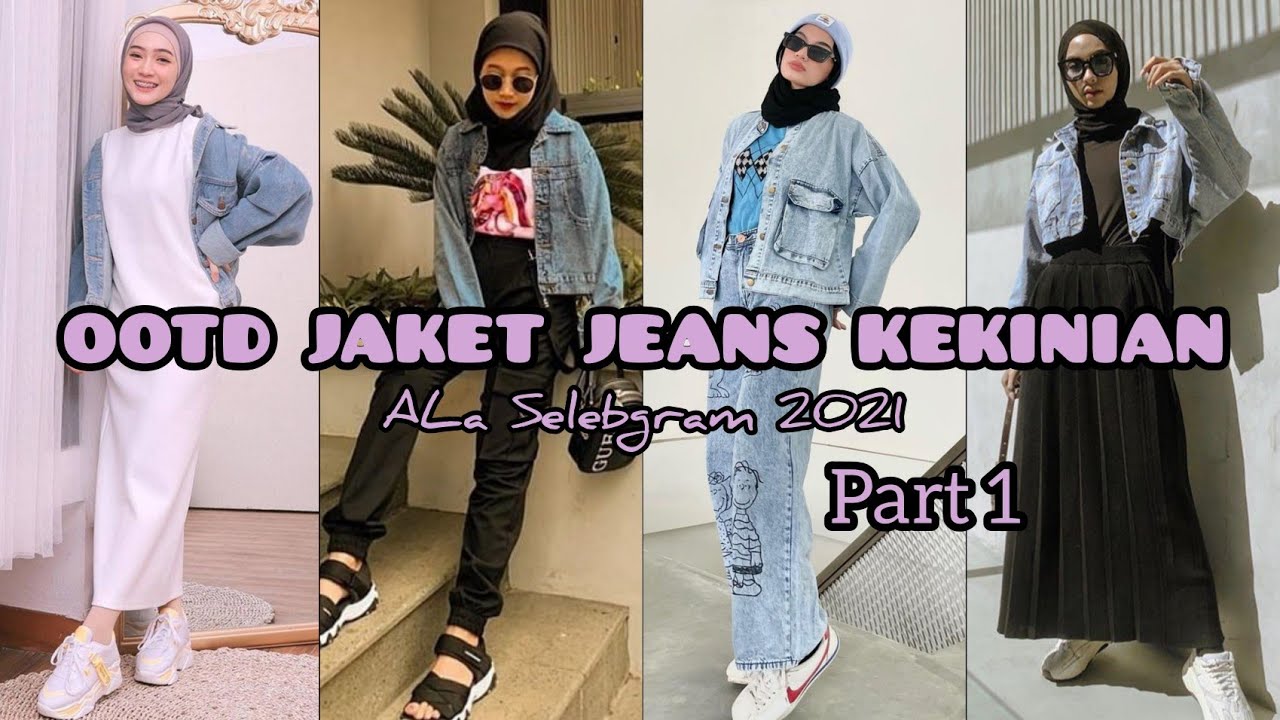 Inspirasi Jaket Jeans Menggunakan Hijab✨ || Terbaru 2021